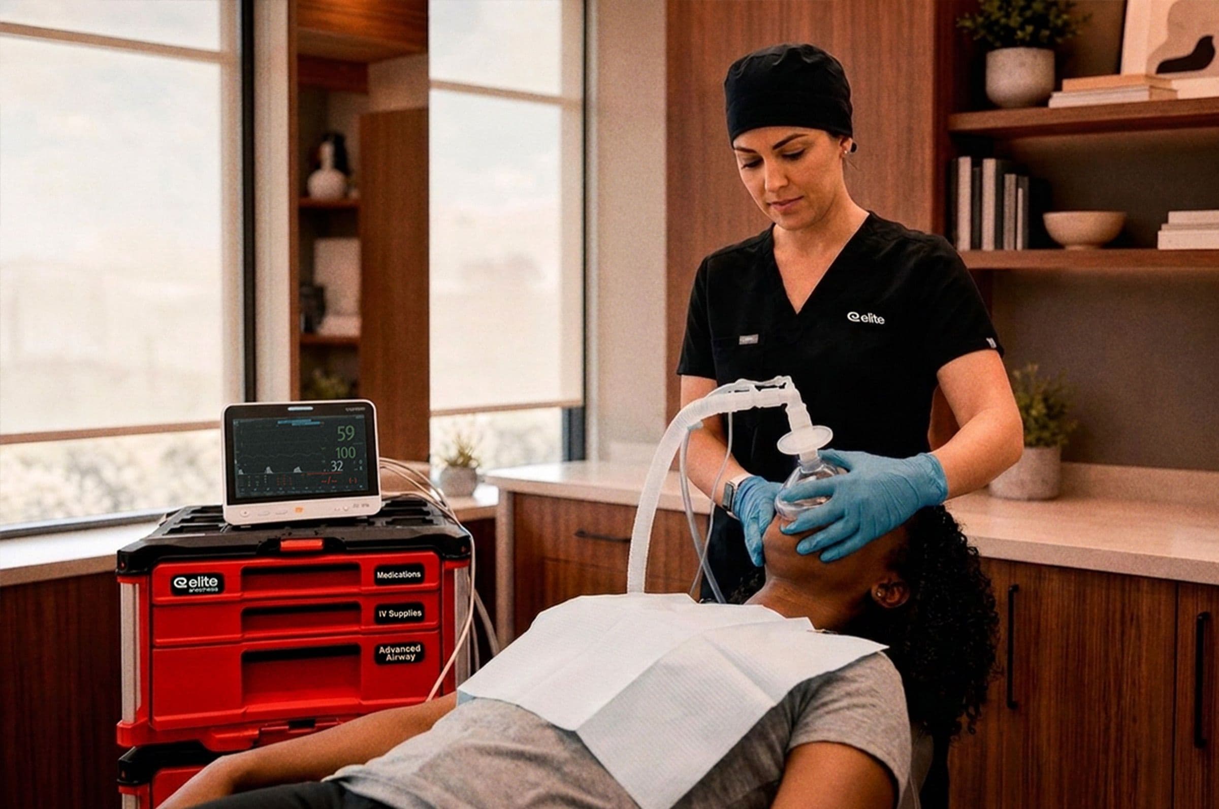 Elite provider administering anesthesia to a patient
