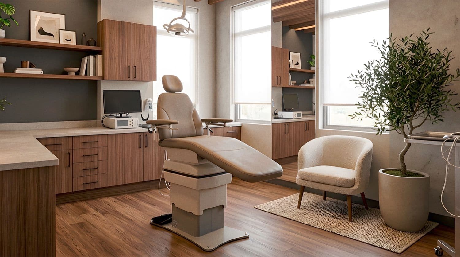 Dental team preparing a comfort-suite operatory